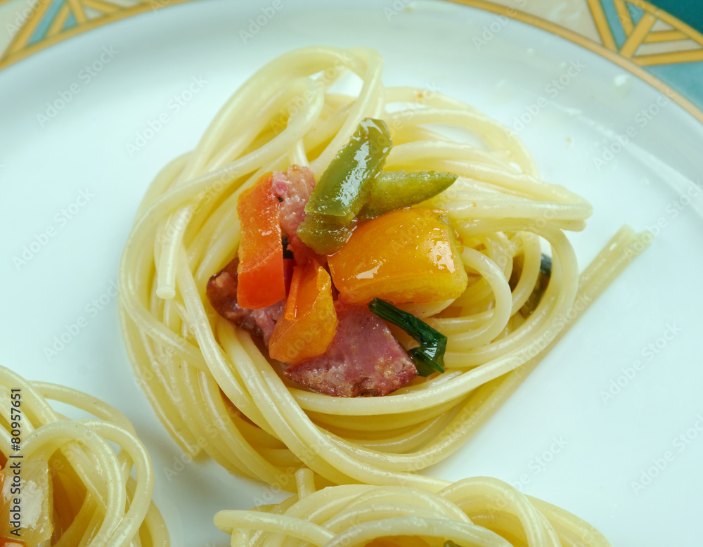 Sticker spaghetti noodles