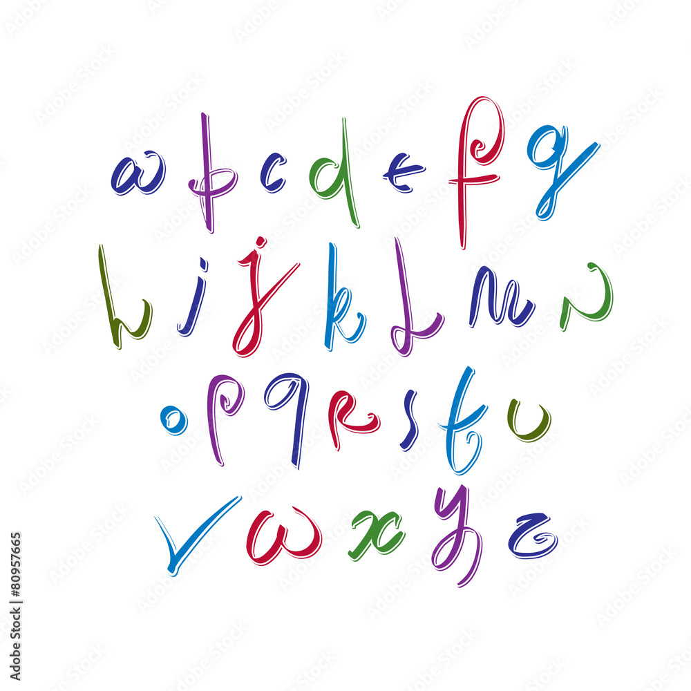 Poster calligraphic script, vector alphabet letters set, vector font.