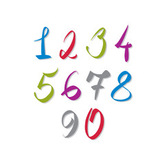 Calligraphic numbers, vector numbers collection.
