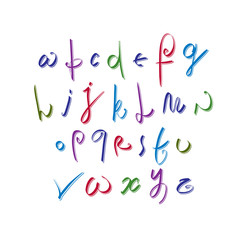 Calligraphic script, vector alphabet letters set, vector font.