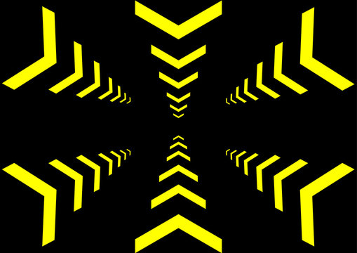 vector arrow yellow on black color background