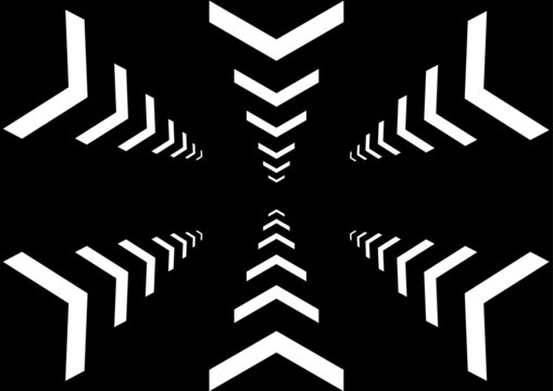 Vector multi arrow on black color background