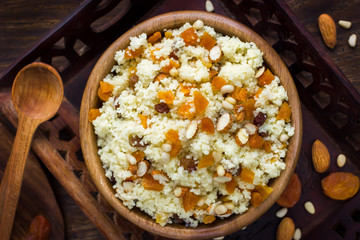 Couscous with dried fruits and nuts