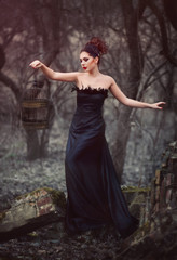 Fototapeta premium Girl-bird