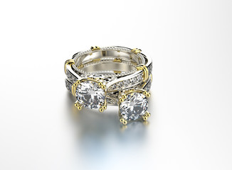 Golden  Ring with Diamond. Jewelry background