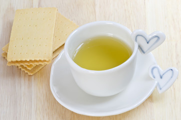 green tea and biscuit
