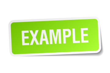 Fototapeta premium example green square sticker on white background