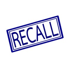 Recall blue stamp text on white