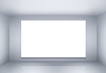 Illustration of blank billboard on empty wall with lights
