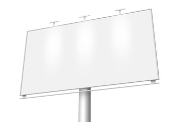 Blank billboard isolated on white background
