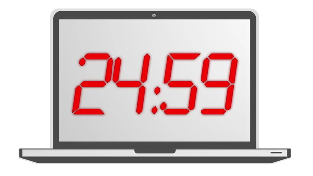 Count Down Timer animation in red 4K LCD LED
