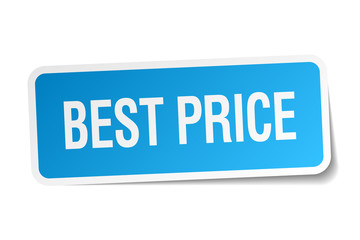best price blue square sticker isolated on white