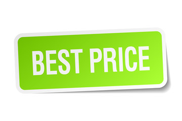 best price green square sticker on white background