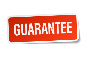 guarantee red square sticker isolated on white