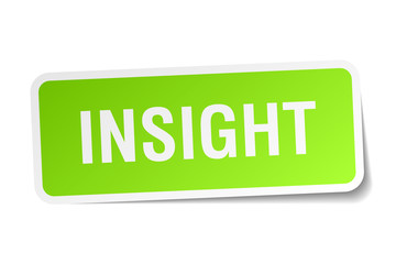insight green square sticker on white background