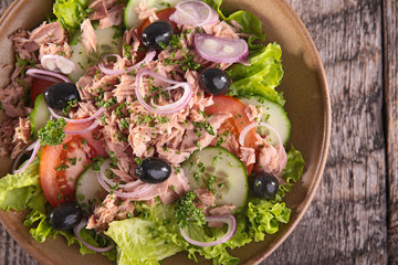 fresh salad with tuna