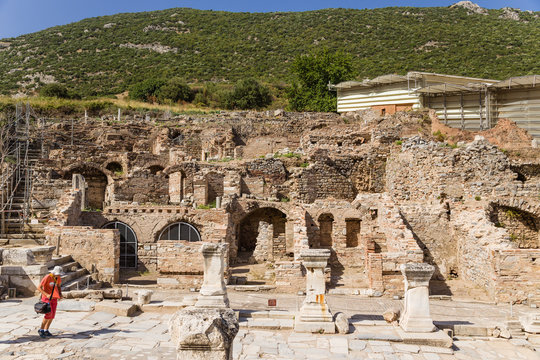 Ephesus. The ruins of buildings in the archaeological area