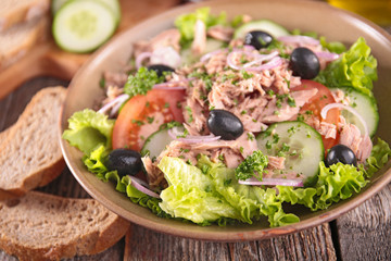 fresh salad with tuna