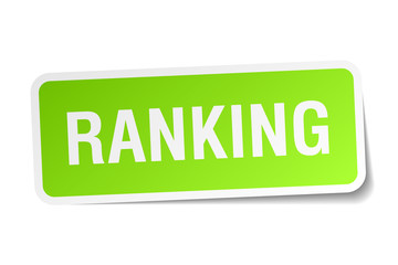 ranking green square sticker on white background