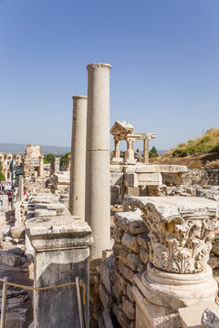 Ephesus, Turkey. Ruins on the Curets street