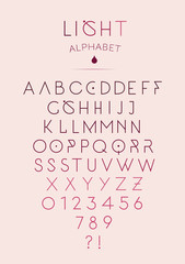 Fashionable hipster light alphabet. Vector illustration.
