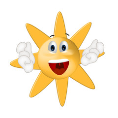 Funny Sun Cartoon Illustration Summer Holiday Comic