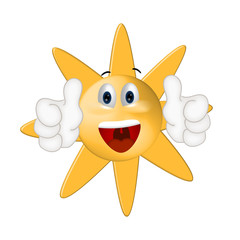 Funny Sun Cartoon Illustration Summer Holiday Comic