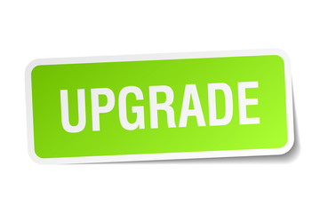 upgrade green square sticker on white background