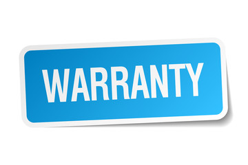 warranty blue square sticker isolated on white