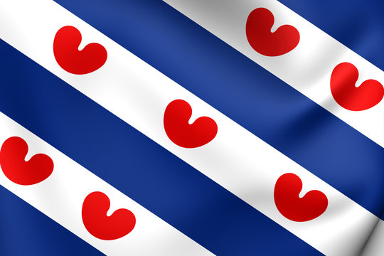Flag of Friesland, Netherlands.