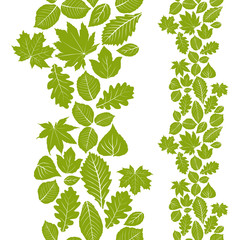 Leaves seamless wallpaper background, vector natural endless pat