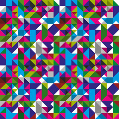 Bright seamless pattern with geometric figures, colorful mosaic