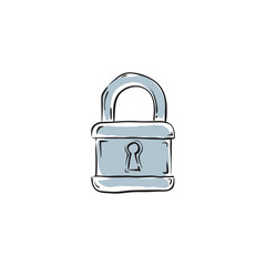 Vector illustrated padlock isolated on white background.