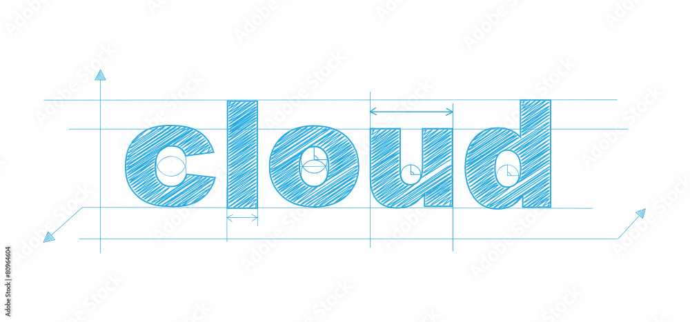 Poster cloud icon (virtual storage network computing)