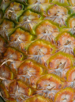 Close up texture of fresh ripe pineapple background