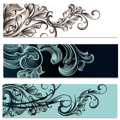 Brochures set with Victorian ornament