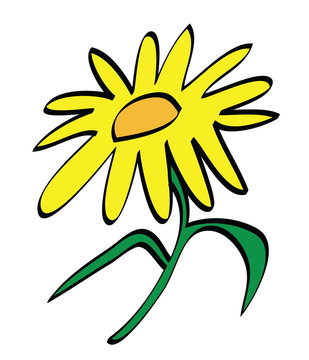Cartoon Yellow Flower Icon