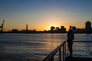 girl in sunset