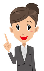 女性　ビジネスウーマン　指差し