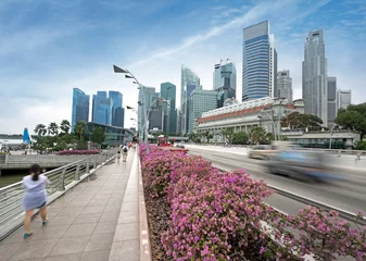 Zelfklevend Fotobehang city traffic in Singapore © Paulista