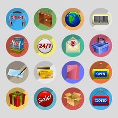 Shopping icons set