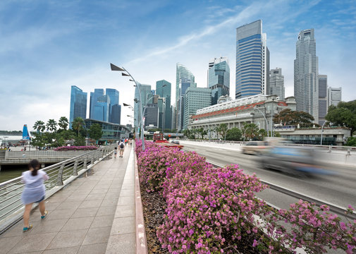 city traffic in Singapore