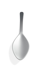 Steel spoon   on white background