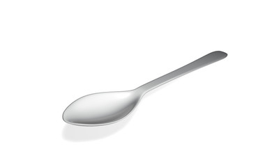 Steel spoon   on white background