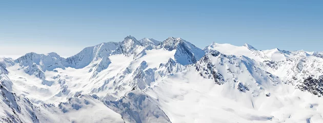 Papier Peint photo Lavable Alpes Vue panoramique sur la montagne alpine