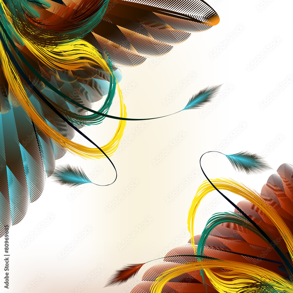 Aufkleber feathers vector background