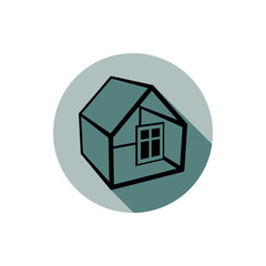 Simple house detailed illustration. Property developer conceptua