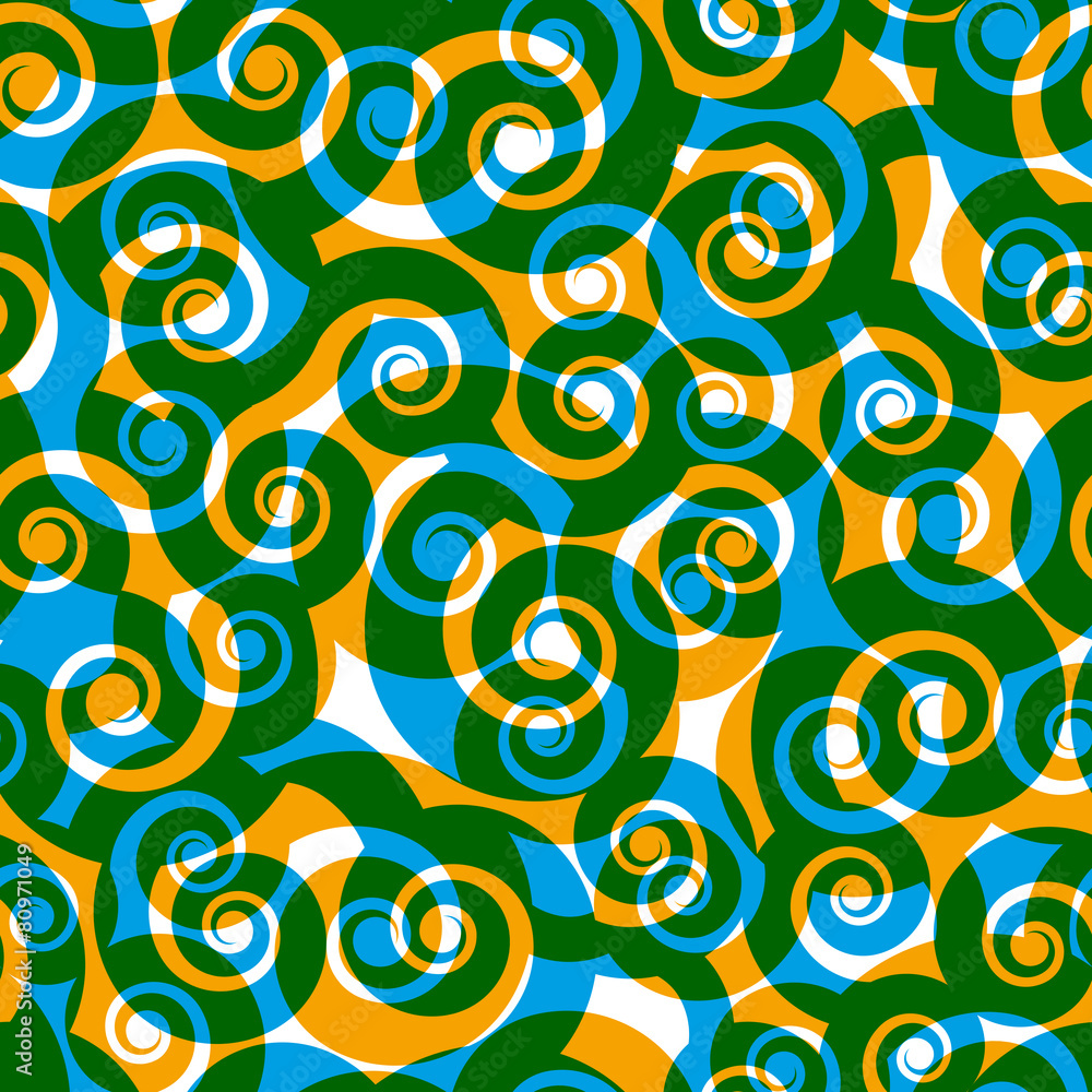 Poster curls seamless pattern, vector background.