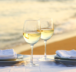 Table on beach