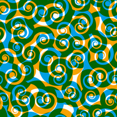 Curls seamless pattern, vector background.
